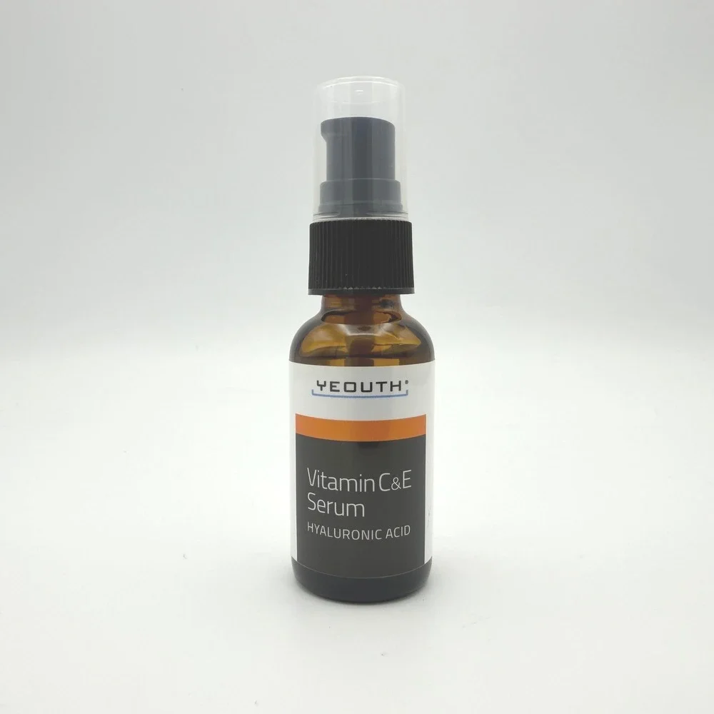 Yeouth Vitamin C&E Serum 1oz Amber‎ New Hyaluronic Acid Anti-Aging Skincare